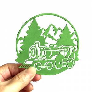 Металлический трафарет с рамкой поезда и рождественской елки, шаблон для рукоделия, тиснение для скрапбукинга, бумажная подарочная карта, форма для декора альбома