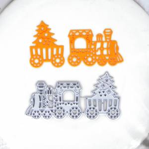 Рождественская корзина поезда, подарки, вырубные штампы, украшения 2023, вырубки, металл, скрапбукинг, тиснение, карточка, ремесла, трафареты Mol