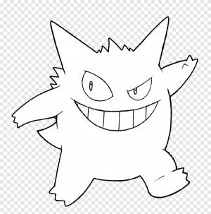 Ash Ketchum Gengar Книжка-раскраска Рисование покемонов, шаблон спортзала, угол, белый png