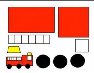 Аппликация «Пожарная машина»