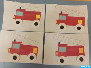 Мастер-класс по аппликации «Пожарная машина» ко Дню рождения пожарной лестницы