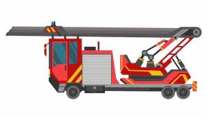 Пожарная машина пожарная машина шаблон аварийной пожарной машины красный транспорт для пожаротушения  элемент дизайна пожаротушения в плоском стиле