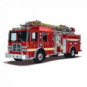 Иллюстрационный вектор пожарной машины