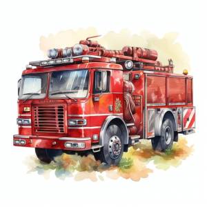 Красивая иллюстрация клипарта пожарной машины