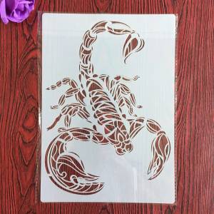 Трафареты  29*21 см в виде скорпиона для творчества, настенная живопись, фотография, шаблон для стены