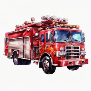 Красивая иллюстрация клипарта пожарной машины