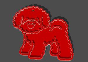 Файл OBJ Серьга для собаки пуделя
