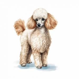 Акварельный рисунок пуделя