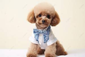 рубашка пуделя на белом кубе, коричневый, щенок, высокое разрешение фон картинки и Фото для й загрузки