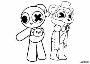 Раскраска FNAF vs Rainbow Friends