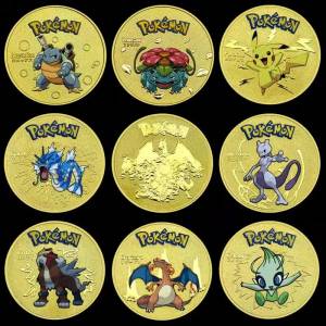 Charizard Pikachu Ювелирная Золотая монета коллекционные подарки игра Хобби Коллекционные Предметы игрушки покемон шаблоны Коллекция аниме подарок