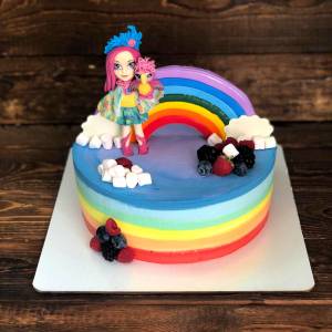Радужный торт с фигуркой Enchantimals