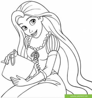 Раскраска принцесса рапунцель
