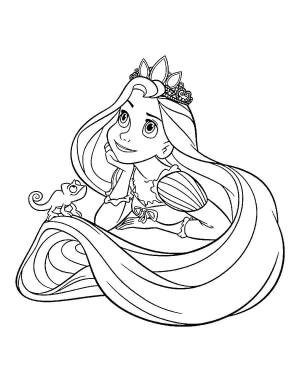 Раскраски Раскраска Рапунцель Принцессы