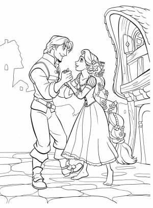 Раскраска для девочек, Рапунцель и Юджин