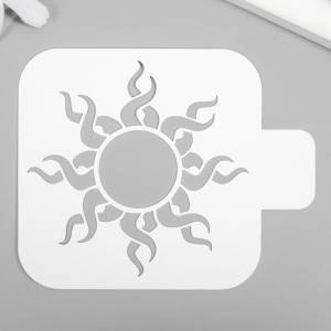 Трафарет для творчества Солнце 9х9 см, пластик