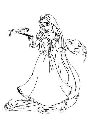 Трафарет рапунцель для рисования
