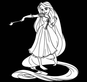 Трафарет рапунцель для рисования