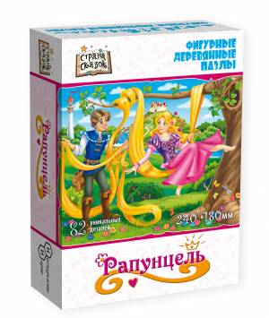 Фигурный деревянный пазл Рапунцель, 82 детали, серия Страна сказок Нескучные игры