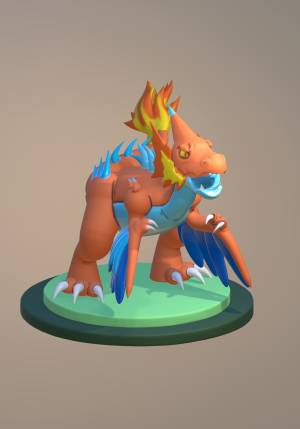 Файл STL Чаризард парадоксальной формы огненная ярость ・Дизайн 3D принтера для загрузки・Cults