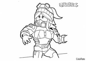 Раскраска Скин девочки в противогазе