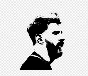 Бородатый мужчина трафарет портретное изображение, ФК Барселона Месси