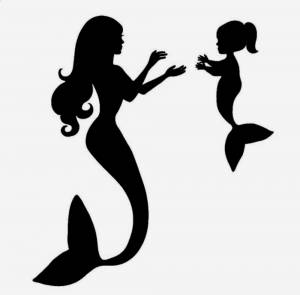 Русалка трафарет