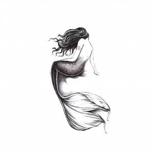 Стильная простая водостойкая наклейка на руку, водонепроницаемый временный шаблон русалки, инструмент для боди-арта