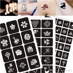 200 Узоров Аэрограф Блеск Татуировки Рисунок Хна Шаблон Кошка Цветок Письмо Sexy Women Body Hnad Art От 1 067 руб