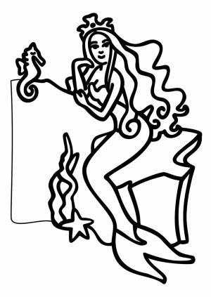 Трафарет Русалочка