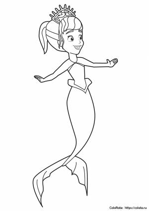 Раскраска Русалочка Уна