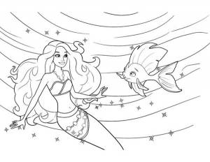 Раскраски Барби Русалки