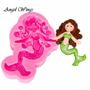 Сконовые формы для девочек-русалок для 3D поделок, инструменты для украшения торта, Сахарная паста, конфеты, шоколадные формы F1363