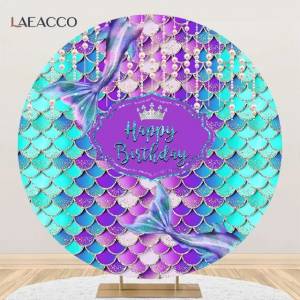 Фон для фотосъемки с изображением русалки круглой формы