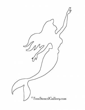 Раскраски Раскраска Шаблон русалки