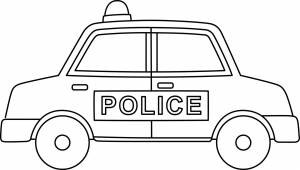 Раскраска Полицейская машина с мигалкой и надписью Police