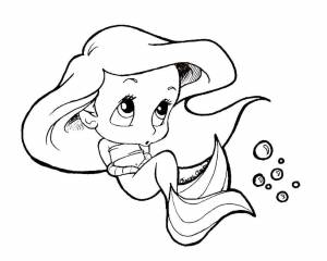 Раскраски Раскраска Маленькая русалочка ариэль из диснеевского мультфильма Диснеевские мультфильмы