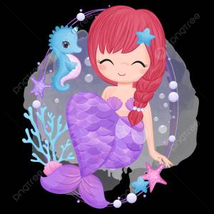 милая русалочка в акварельной иллюстрации PNG , русалка клипарт, русалка иллюстрация, русалочка PNG картинки и пнг рисунок для й загрузки