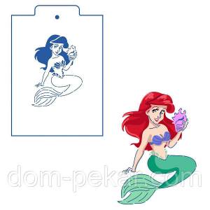 Трафарет Русалочка Ариэль 11*7