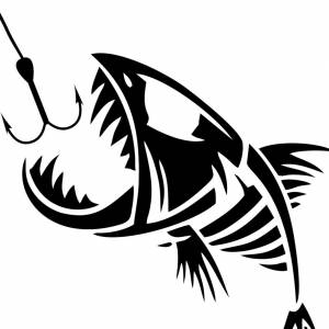 Трафарет рыбака