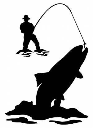 Трафарет рыбака