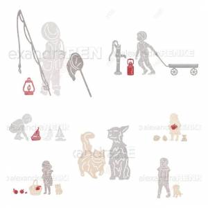 Корабль мальчик маленький Рыбак воды игры с мальчиком металлические пресс-формы крафтовое украшение тиснение шаблон Сделай Сам поздравительная открытка