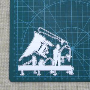 Шаблоны для резки отца сына дочери рыбалки замка металлические трафареты для «сделай сам» Скрапбукинг декоративное тиснение «сделай сам» бумажные карты