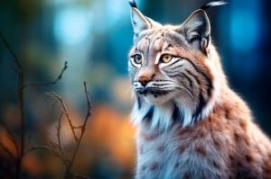 Рысь в лесу животное в естественной среде портрет красивой рыси