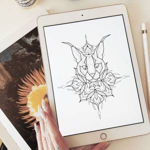 Эскиз тату рысь