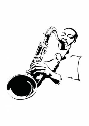 Трафареты Саксофон