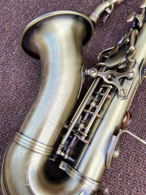 Профессиональный искусственный плоский B-key античное матовое ремесло глубокая гравировка шаблон сопрано саксофон Джаз инструмент