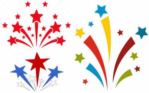 Салют шаблон цветной