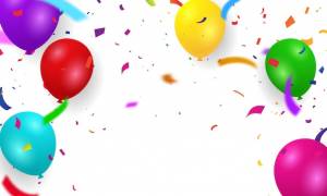 Установить цветные шары, конфетти концепция дизайна шаблон фона
