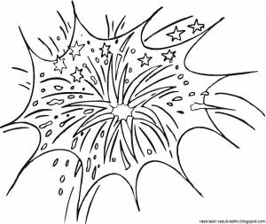 Салют раскраска для детей